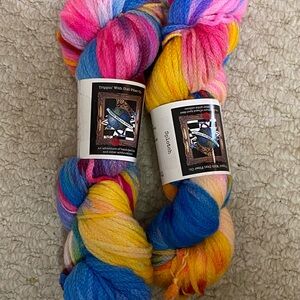 Colorful Hand-Dyed Yarn Skeins
